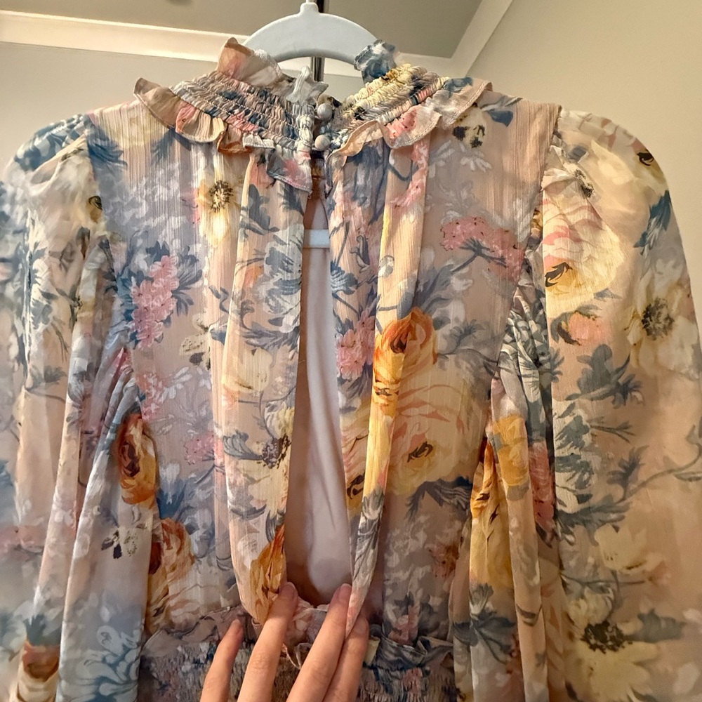Elliatt Pastel Floral Ruffled High-Low Dress - Picture 5 of 5